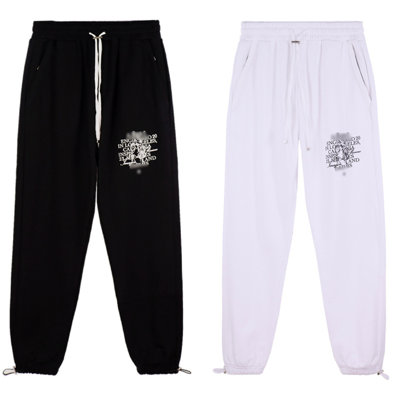 Pegasus Alphabet Print AMIRI Drawstring Trendy Brand Slim-Fit Men's Sweatpants American-Style High Street Stellar Pants