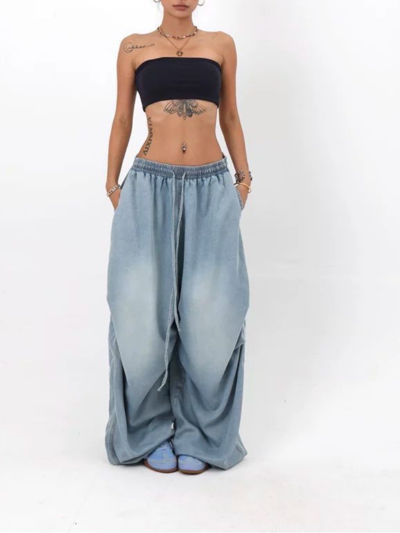Cross-Border European And Versatile Jeans For Women 2025 American Retro High Street Wide-Leg Loose Long Pants Trendy Ins_ecoleips.com