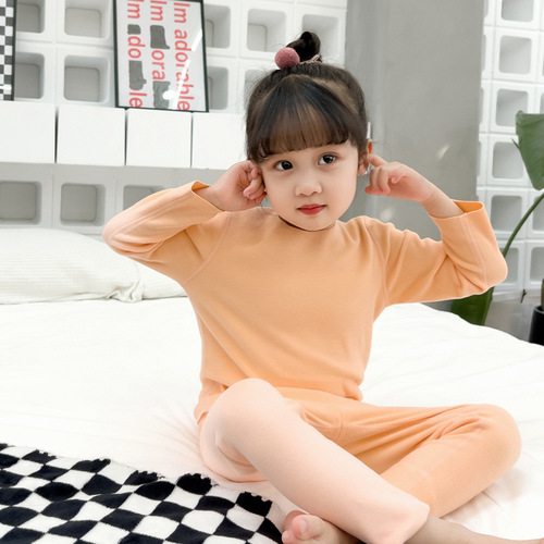 Baby Autumn and Winter German Velvet Thermal Underwear Set with Tag for Boys and Girls Autumn Clothes and Autumn Pants Home Clothing Pajamas