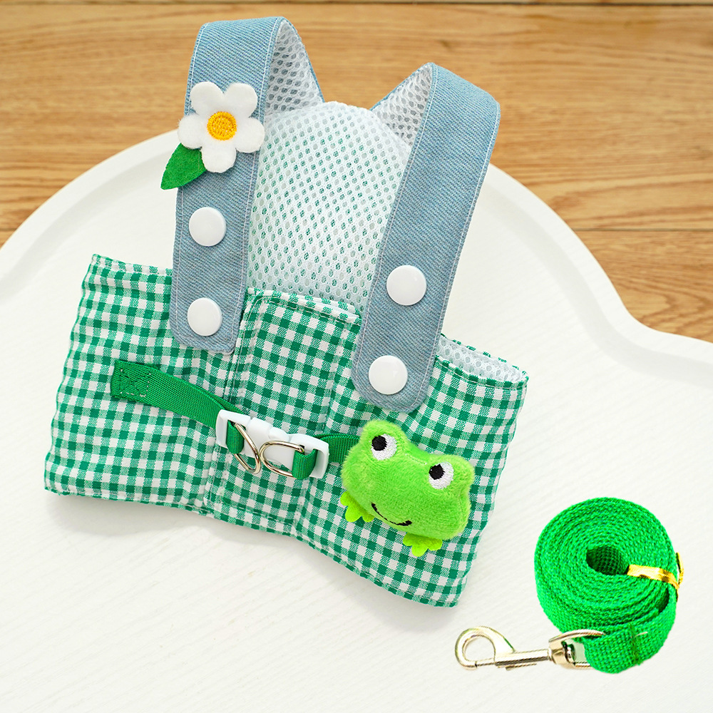 Original primavera y verano gato mascota correa para el pecho cuerda de tracción perro gato mascota ropa para gatos suministros para perros fuera