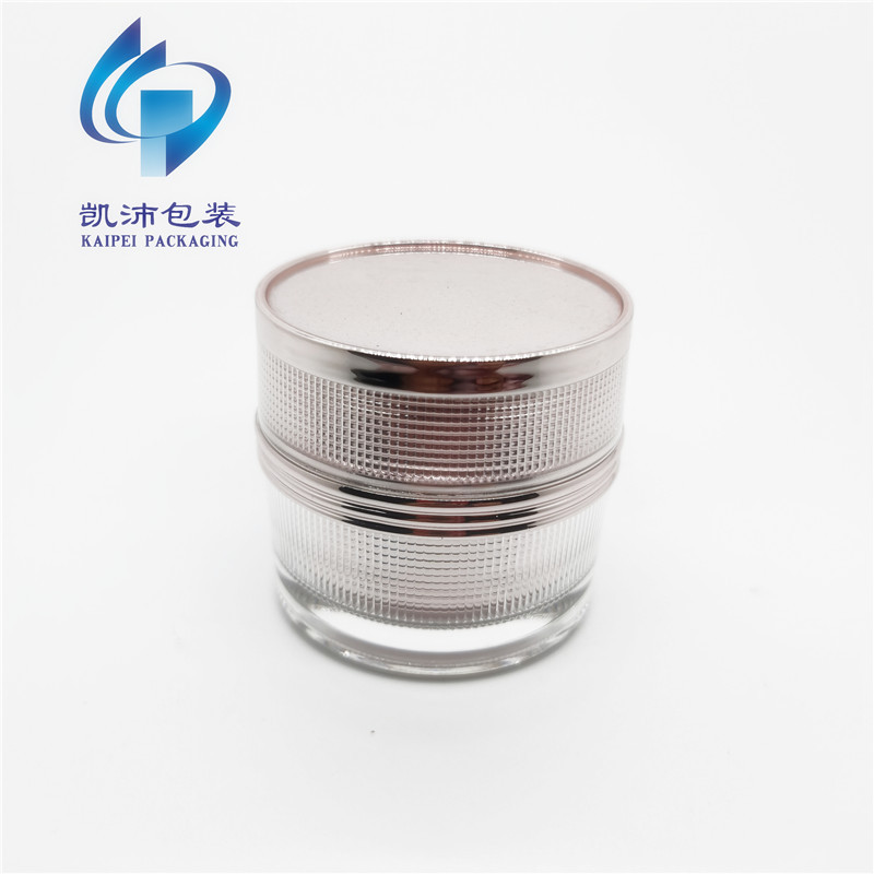 韩式新款格子面霜瓶 蜗牛膏霜瓶素颜霜瓶 30g 50g 护肤瓶包材厂家