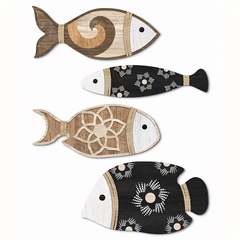 北欧木製小魚壁掛け木製工芸品壁掛け海吊り壁装飾海の魚のペンダント装飾