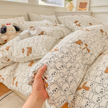 100全棉四件套ins风小清新纯棉床单被套学生宿舍三件套床上用品
