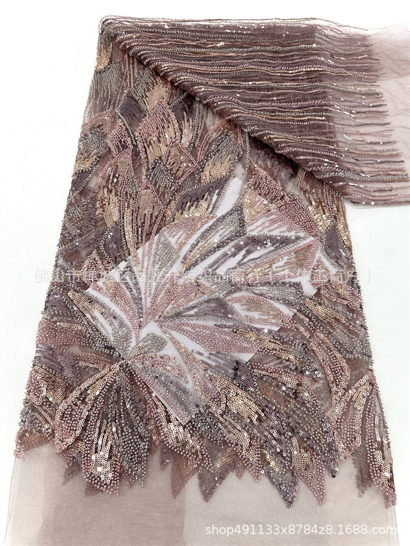 Nuevo diseño Gaoding vestido de boda transfronterizo tela de moda tubo de perlas bordado tela de malla tela de encaje image 8