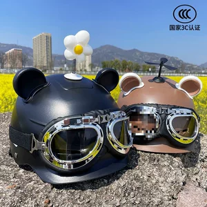 Electric Motorcycle Helmet Women Summer Sunscreen Half Helmet