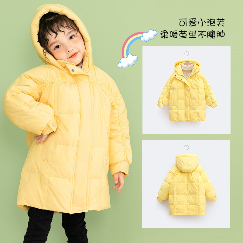 90% Winter Girls Children's Large and Medium-sized Children's Wear Girls Hooded Warm Mid-long Lengthened Down Jacket Long 90% Winter Girls Children's Large and Medium-sized Children's Wear Girls Hooded Warm Mid-long Lengthened Down Jacket Long