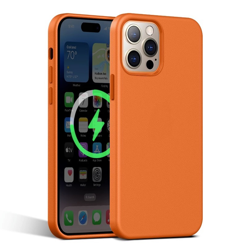 Suitable for Iphoe17 Air 16 Pro Max 15 Plus Official Leather Phone Case Magnetic Protective Cover