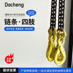 G80 grade manganese steel complete set of chain combination rigging double limbs with hook lifting chain large opening hook rigging