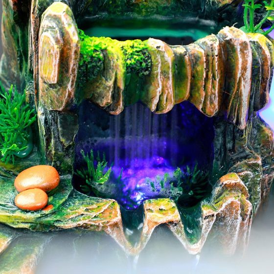 Hongru Dazhong small size rockery flowing water feng shui wheel fish pond fish tank decorative ornaments creative tree gifts consignment 7002