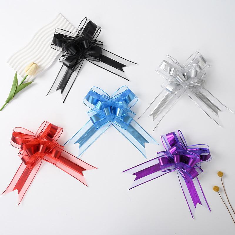 Transfronterizo grande 70 color metálico nieve arco brillante mano embalaje de regalos de flores de Navidad