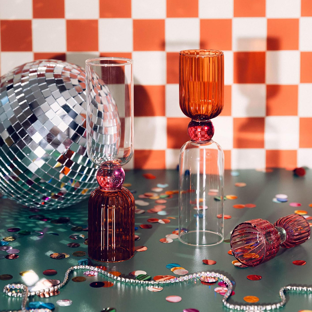 맞춤형 크리 에이 티브 샴페인 레드 와인 유리 키가 큰 칵테일 유리 와인 유리 과일 컵 음료 컵