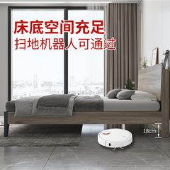 實木床現代簡約木床輕奢1.8米雙人床主臥出租房1.5單人床榻榻米床