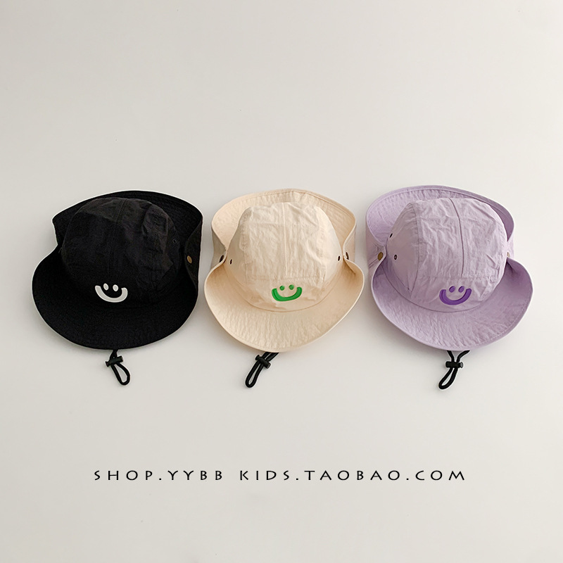 Sombreros para niños con dopamina coreana sonriente sombreros de verano secado rápido sombreros de sol para bebés de viajes de primavera para hombres y mujeres
