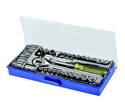 厂家直销40件套五金工具组合套装套筒接杆棘轮扳手批头随车家用