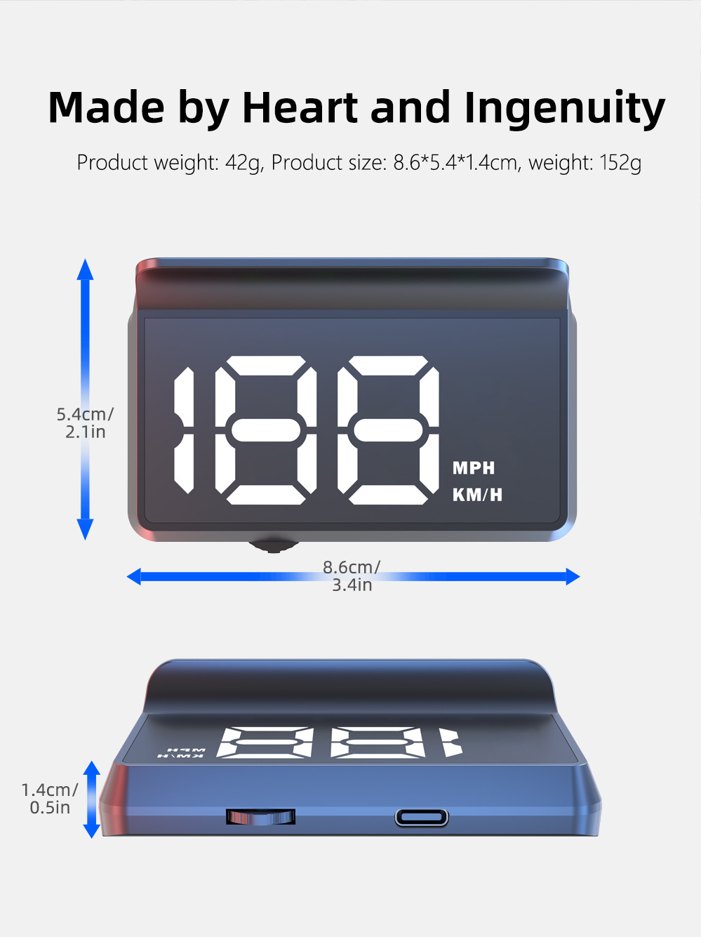 Cross-border W2 universal car HUD head-up display with Beidou satellite, adjustable speed, vehicle speedometer KMH/MPH