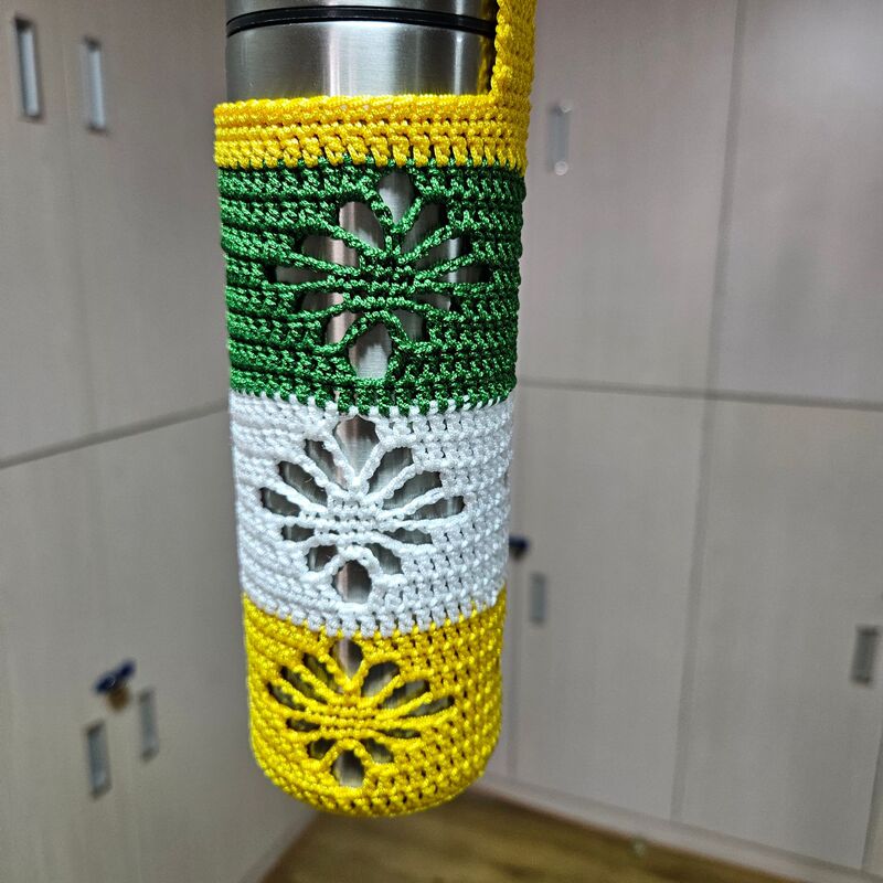 カップカバー手作りかぎ針編み完成品大腹カップカバー保温ポット断熱カバー夏の花コップカバー|undefined