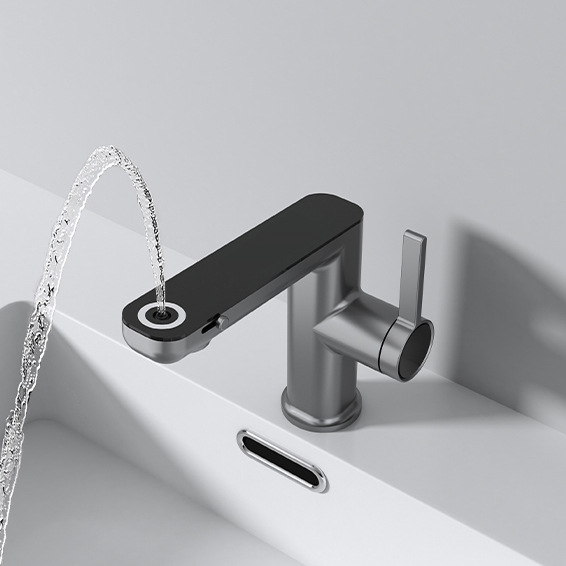 Uno por uno transfronterizo grifo dedicado lavabo de agua fría y caliente cascada de salida de agua de un solo agujero lavabo cuenca grifo