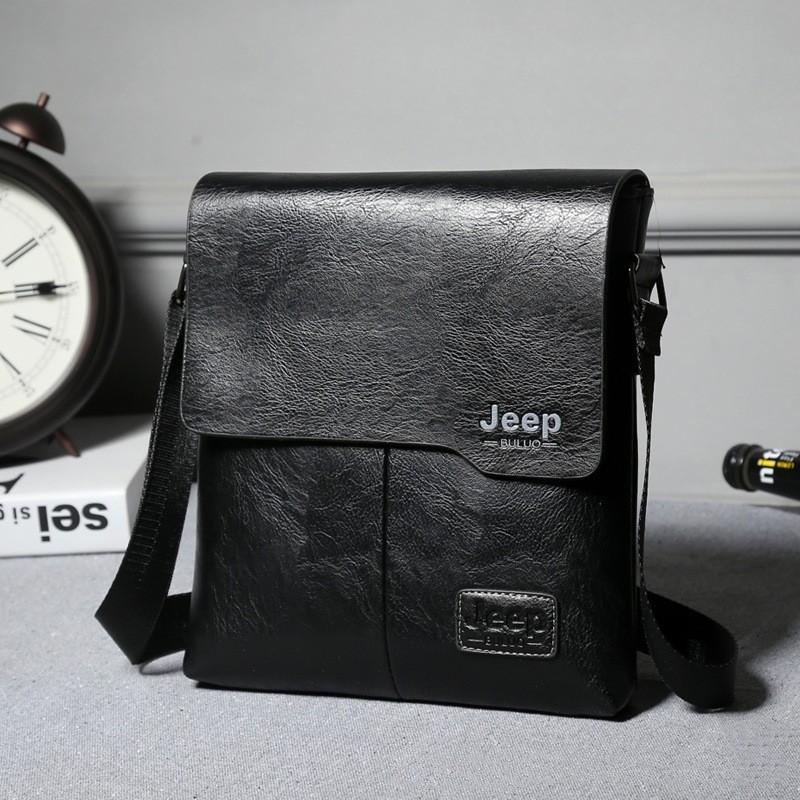 Bolso de Hombro Cruzado para Hombre de Piel PU Impermeable para Uso Diario