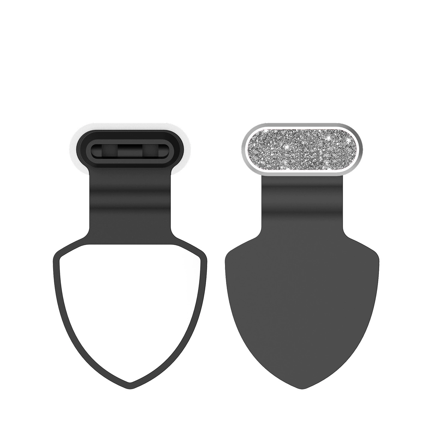 Glitter Type-C Anti-Lost Dust Plug Cap - Rhinestone Design