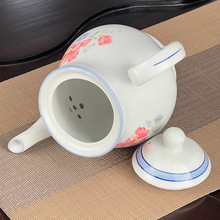 家庭陶瓷茶壶酒店餐厅耐高温大中小容量水壶办公室过滤泡茶壶防爆