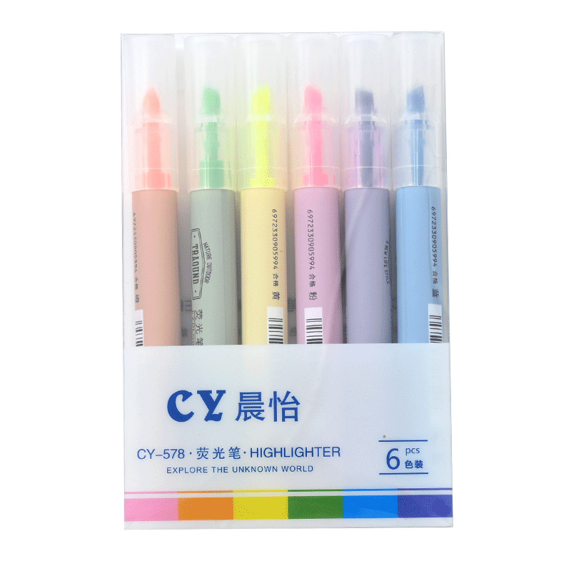 578 protector de ojos oblicuo 6 resaltadores en caja