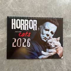 2026年新款跨境爆款亚马逊英文高地牛猫咪狗日历挂历台历厂家