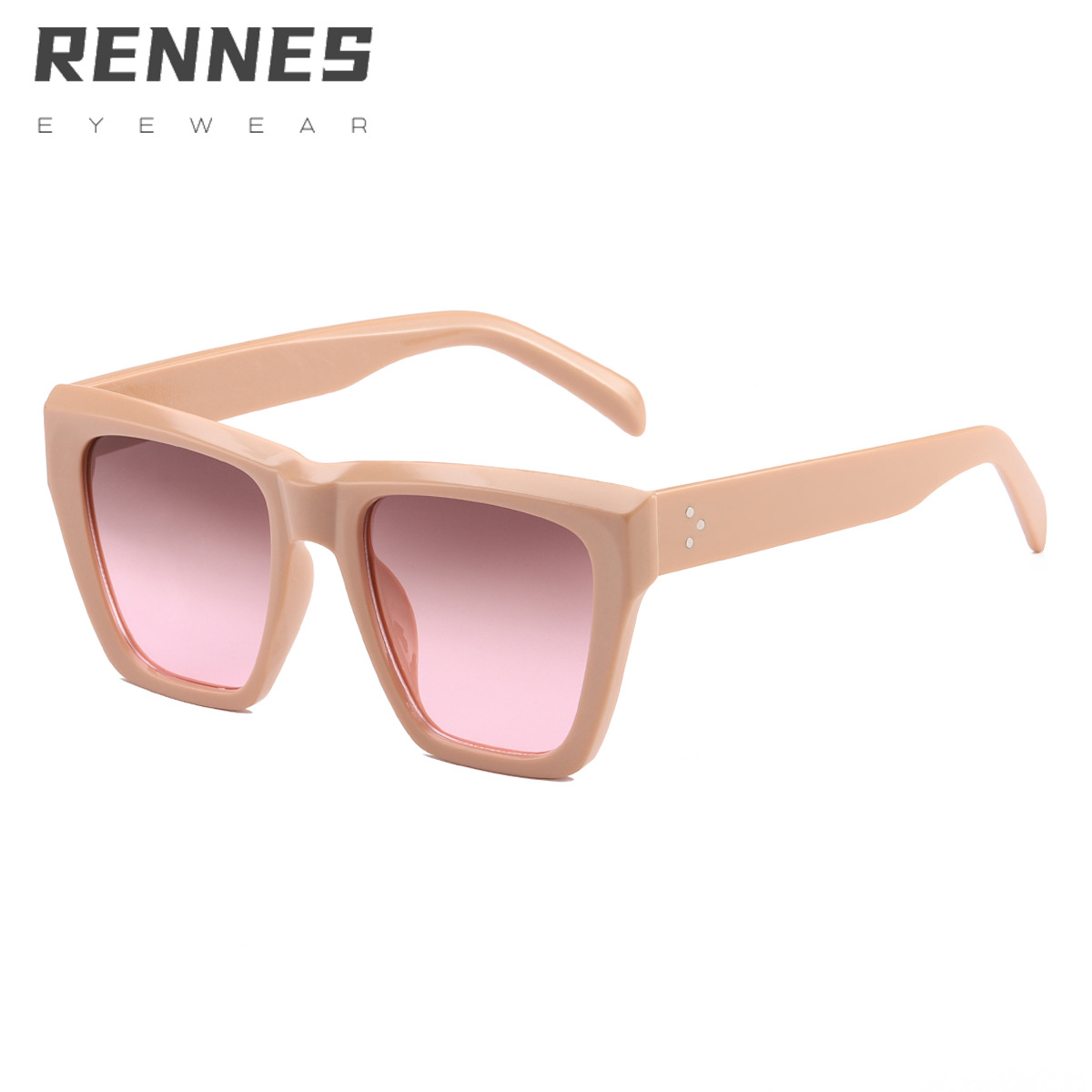 2021 nuevo europeo y americano cuadrado gran marco beige uñas gafas de sol las mujeres ronda cara personalidad tendencia Internet celebridad mismo estilo calle tiro