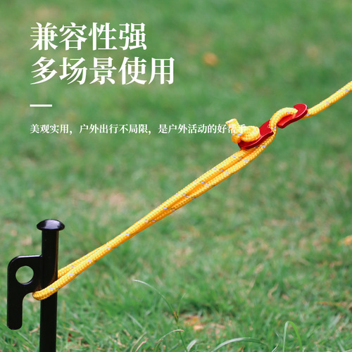 Outdoor camping aluminum alloy paracord buckle tent drawstring accessories S-type wind rope buckle three-eye opening rope buckle small size