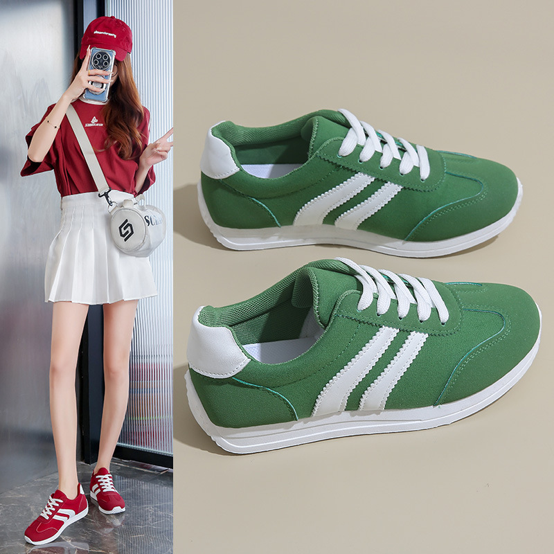2025 Spring and Summer New Forrest Gump Shoes Women's Shoes Women's Sneakers Middle Eastern Shoes White Shoes Low Top Round Toe Large Size Green