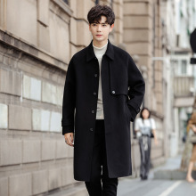 纯羊毛呢子大衣男士中长款韩版双面羊绒外套冬季加厚风衣感