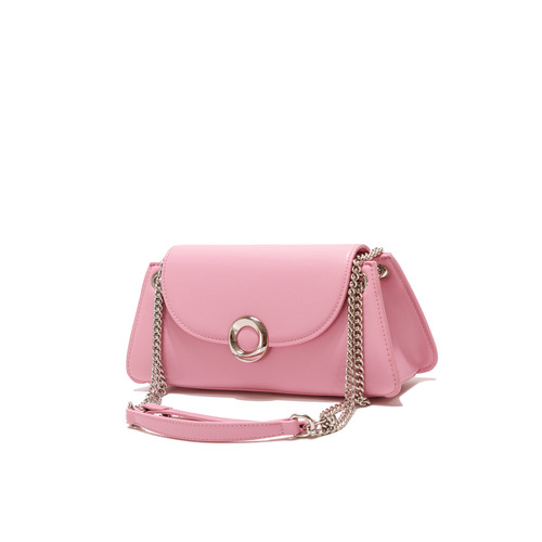 A niche designer high-end bag with a baguette shape, 2024 fashion, minimalist unisex shoulder and crossbody chain bag.