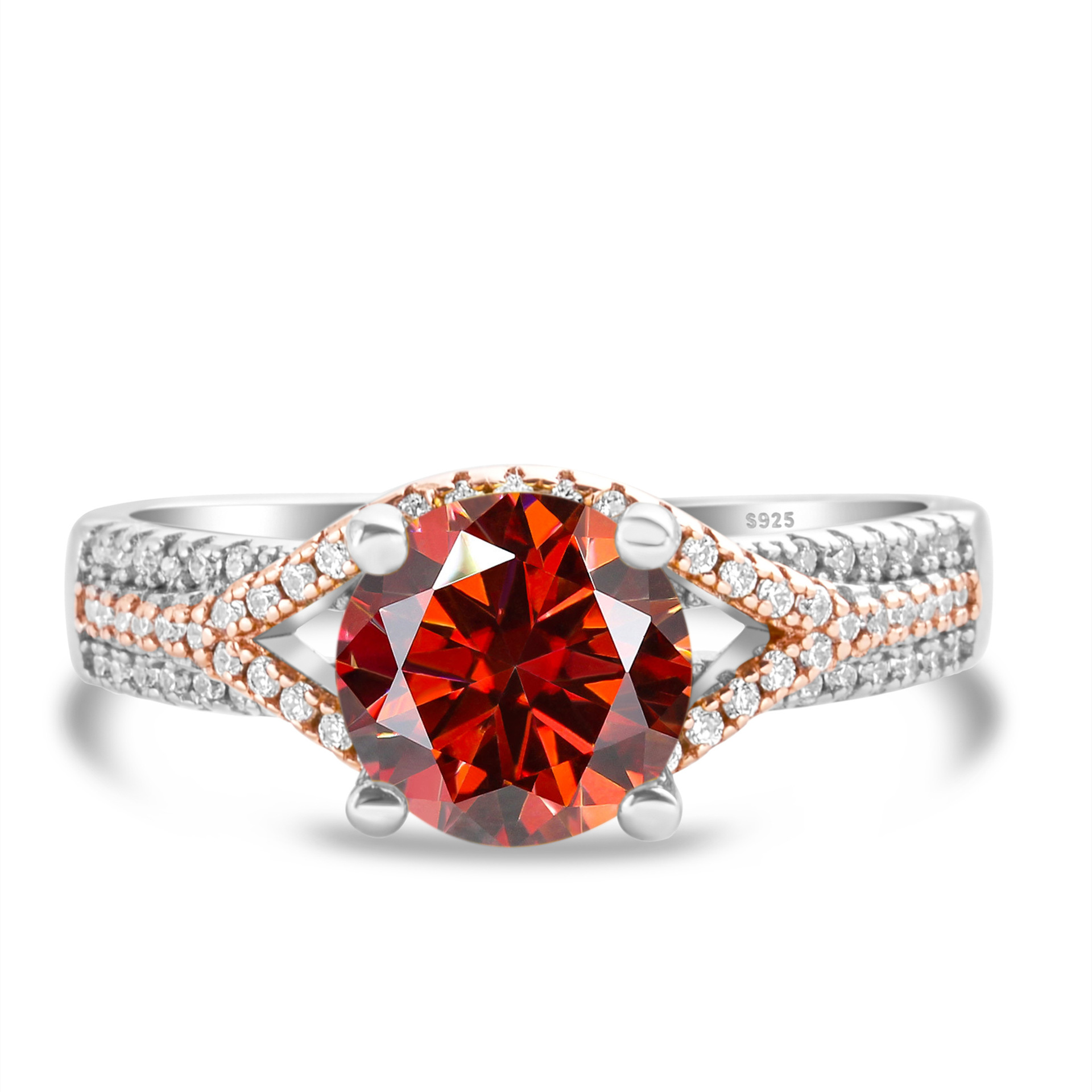 Anillo de flores de automóviles anillo de diamantes de moissan anillo de plata femenino exagerado oro anillo de diamantes de dos colores anillo de chatarra en vivo suministro