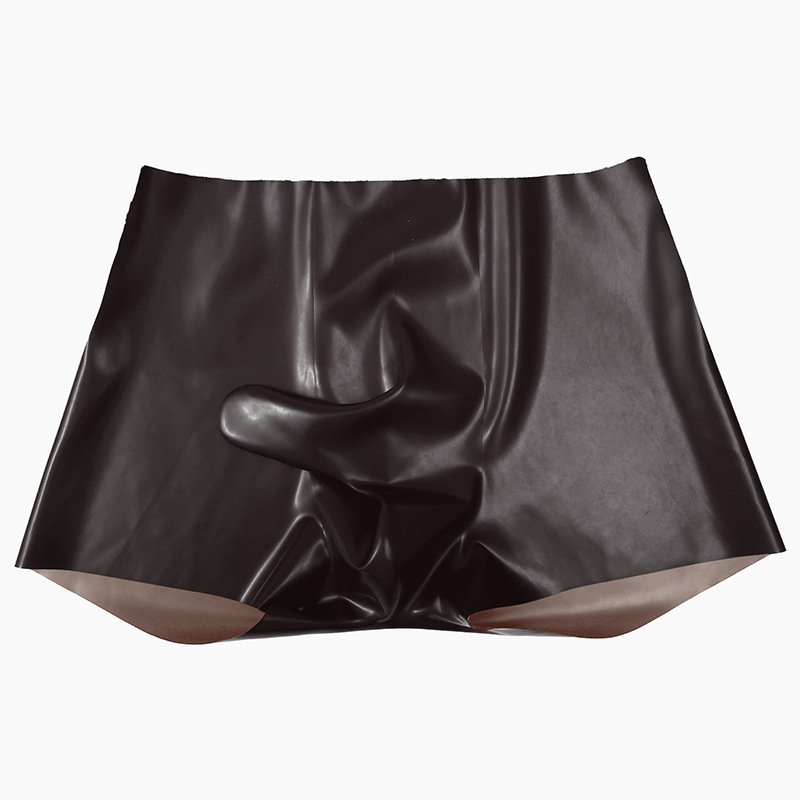 Export Latex Leather Boxer Briefs, Rubber Clothing, Invisible Seams, Tight-Fitting Bullet-Separated Boxer Briefs, Cross-Border