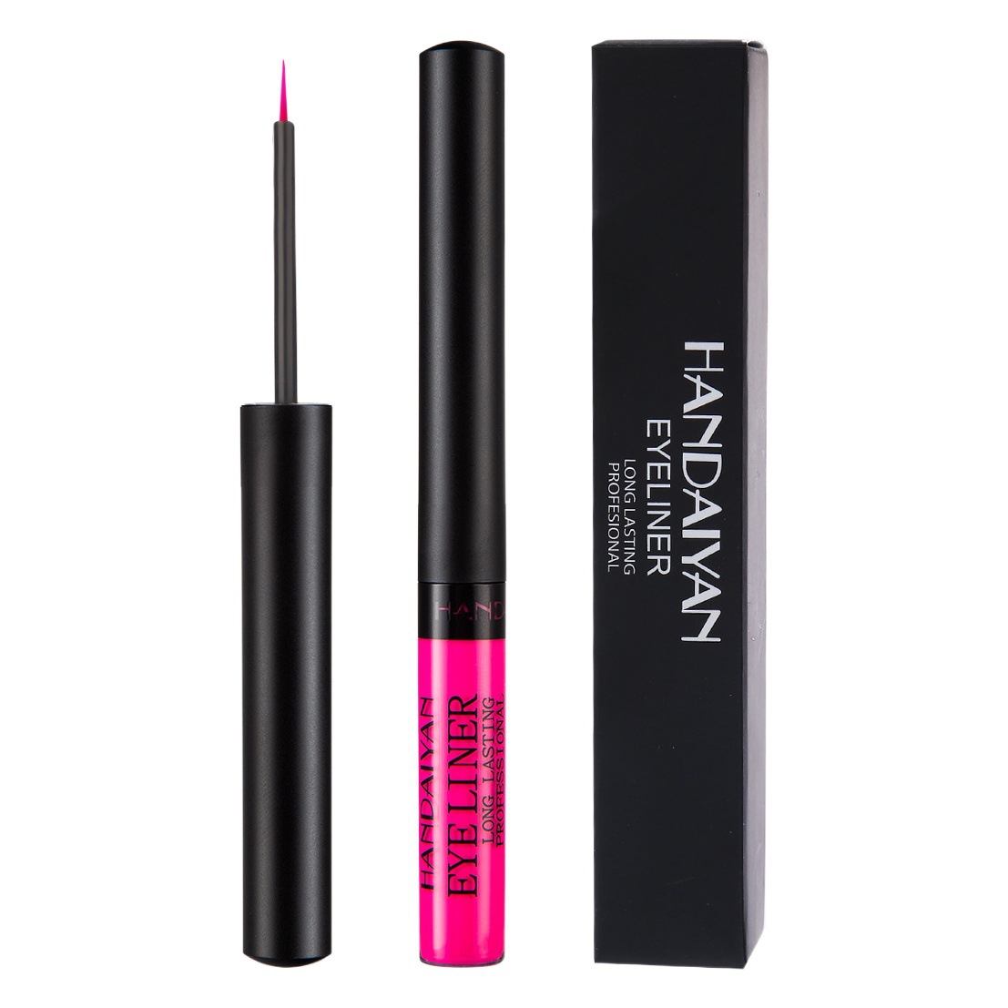 Delineador de Ojos de 34 Colores, Transfronterizo, Marca Handaiyan, Mate, Secado Rápido, Larga Duración, Anti-Manchas, Fluorescente UV, Colorido, Líquido