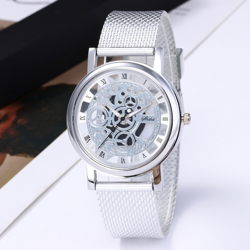 AliExpress Belt watch foreign trade fashion hollow soft tape watch non-mechanical watch for men