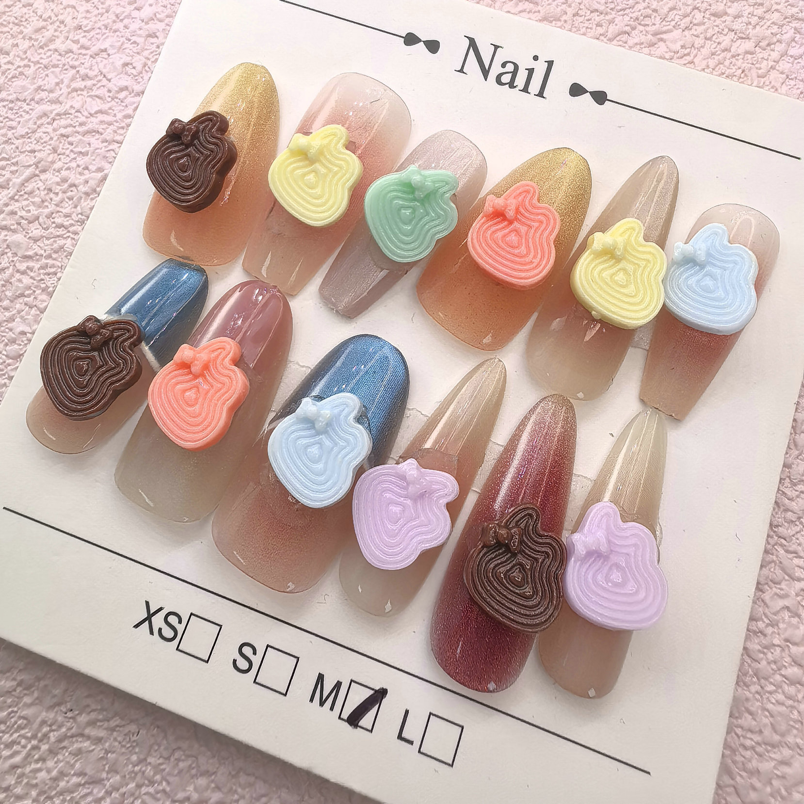 马卡龙巧克力美甲饰品食玩甜品彩色立体树脂穿戴甲配饰批发001