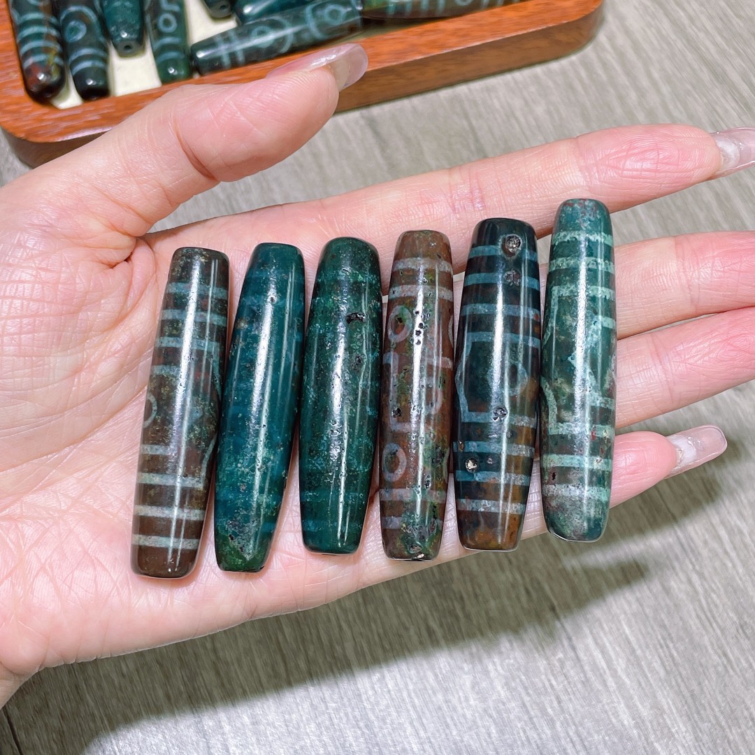 (2개) 티베트 진사 BODHI 오래된 DZI 비즈 오래된 광산 마노 액세서리 DIY 불교 비즈 팔찌 허리 비즈 탑 비드 비즈