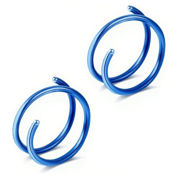 Stainless Steel Spiral Nose Ring Double Layer Piercing Stud_voghion.com