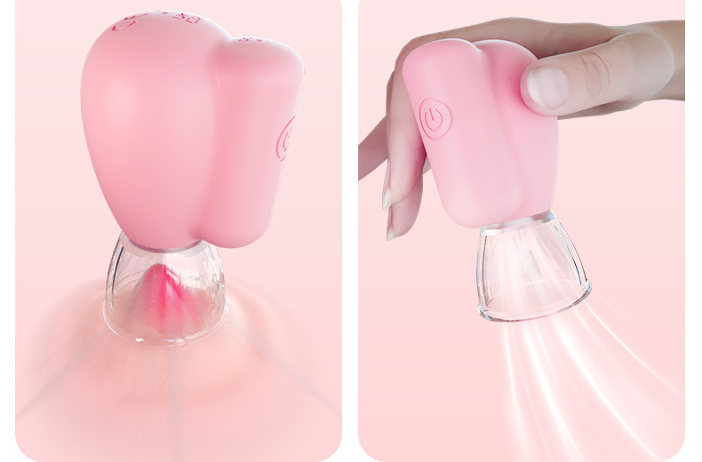 10-Frequency Sucking Breast Stimulator, Silicone Nipple Suction Toy with Button Control, Pair — detail image 26