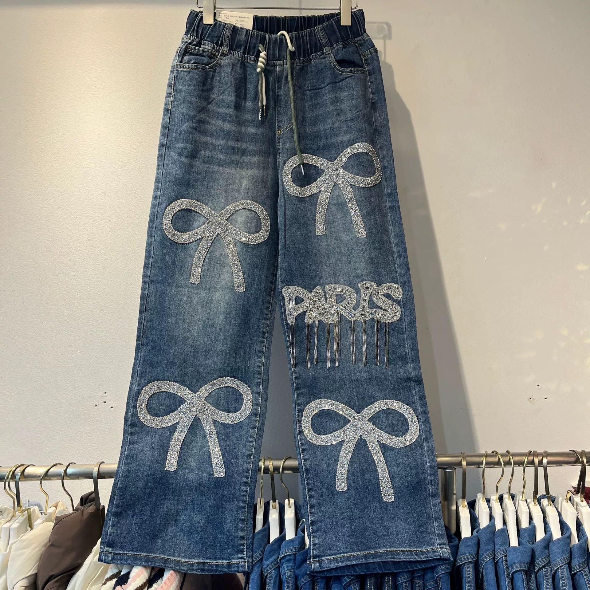 (Границы торговли), Джинсы Tide с бантами, брюки, loose fit