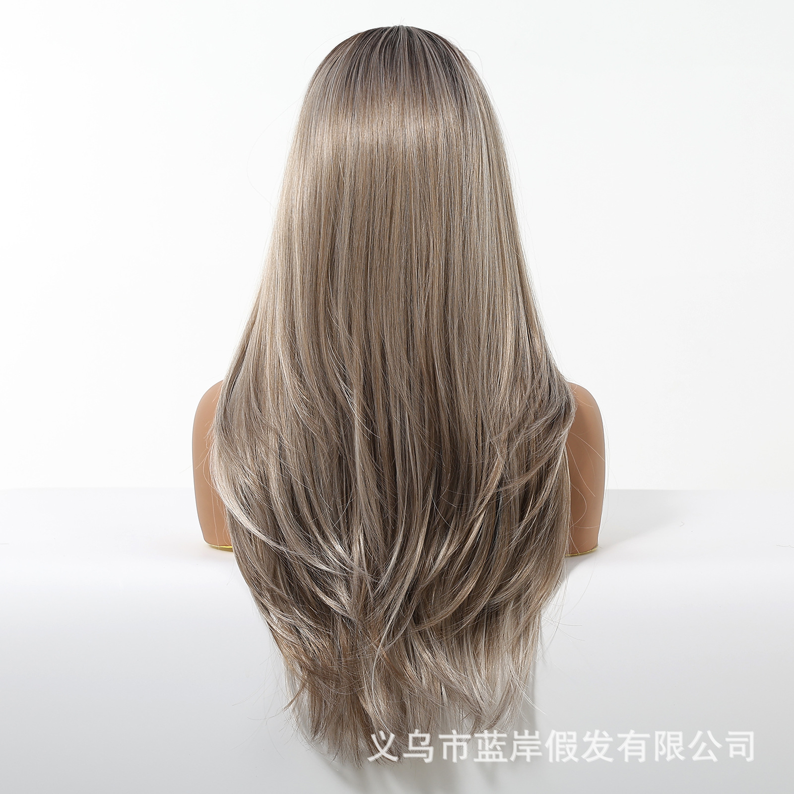 Peluca mujer cubierta completa moda estilo europeo y americano peluca de alto nivel degradado cubierta de fibra química gris wigs