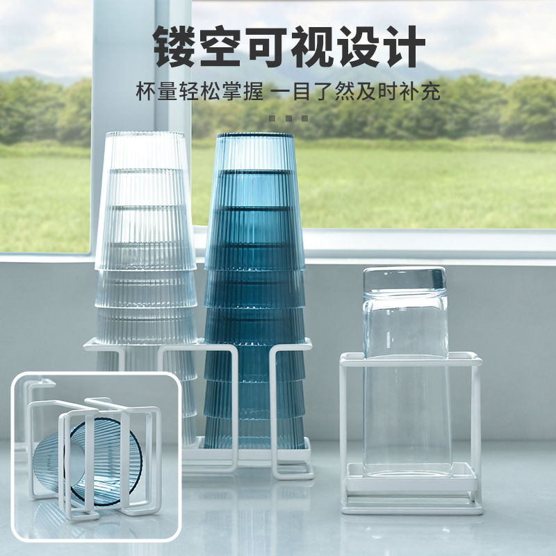 跨境台面水杯架展示家用一次性紙杯架台桌麵茶水吧茶杯收納架批發