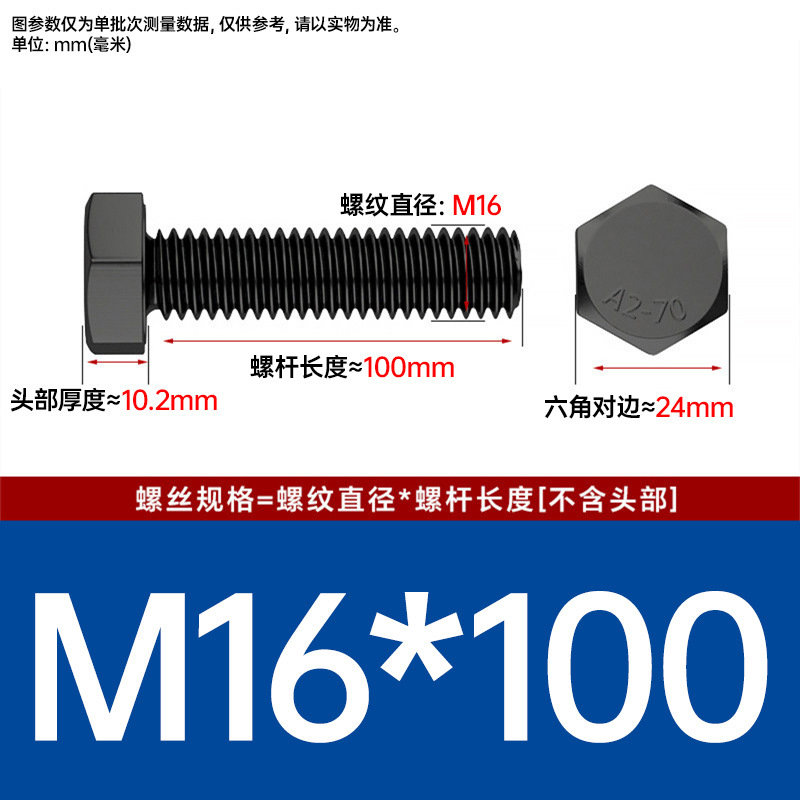 Болт шестигранный Johnson M16x100