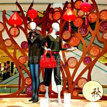 形象树 木制道具订制 酒店大堂橱窗特装美陈寿桃树 商场DP点装饰