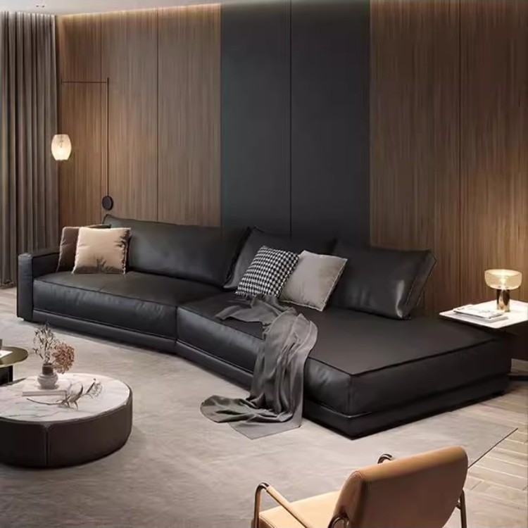 Budapest Sofa High-End Italian Guangdong Foshan Italian Light Luxury Living Room Special-Shaped Corner Leather Sofa
