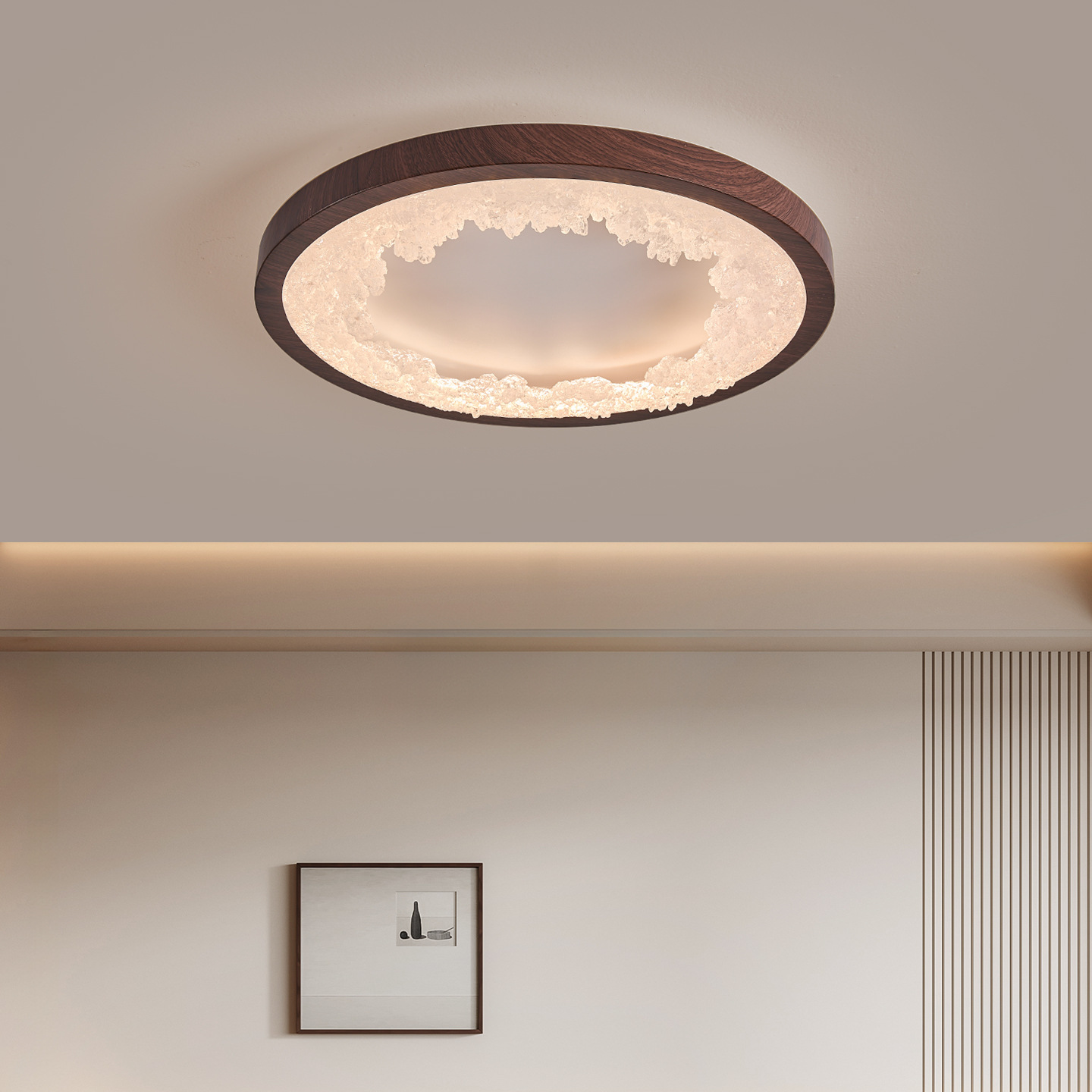 Italiano minimalista dormitorio lujoso lujoso sencillo resina de cristal de platino lámpara de protección de ojos dormitorio principal 255L