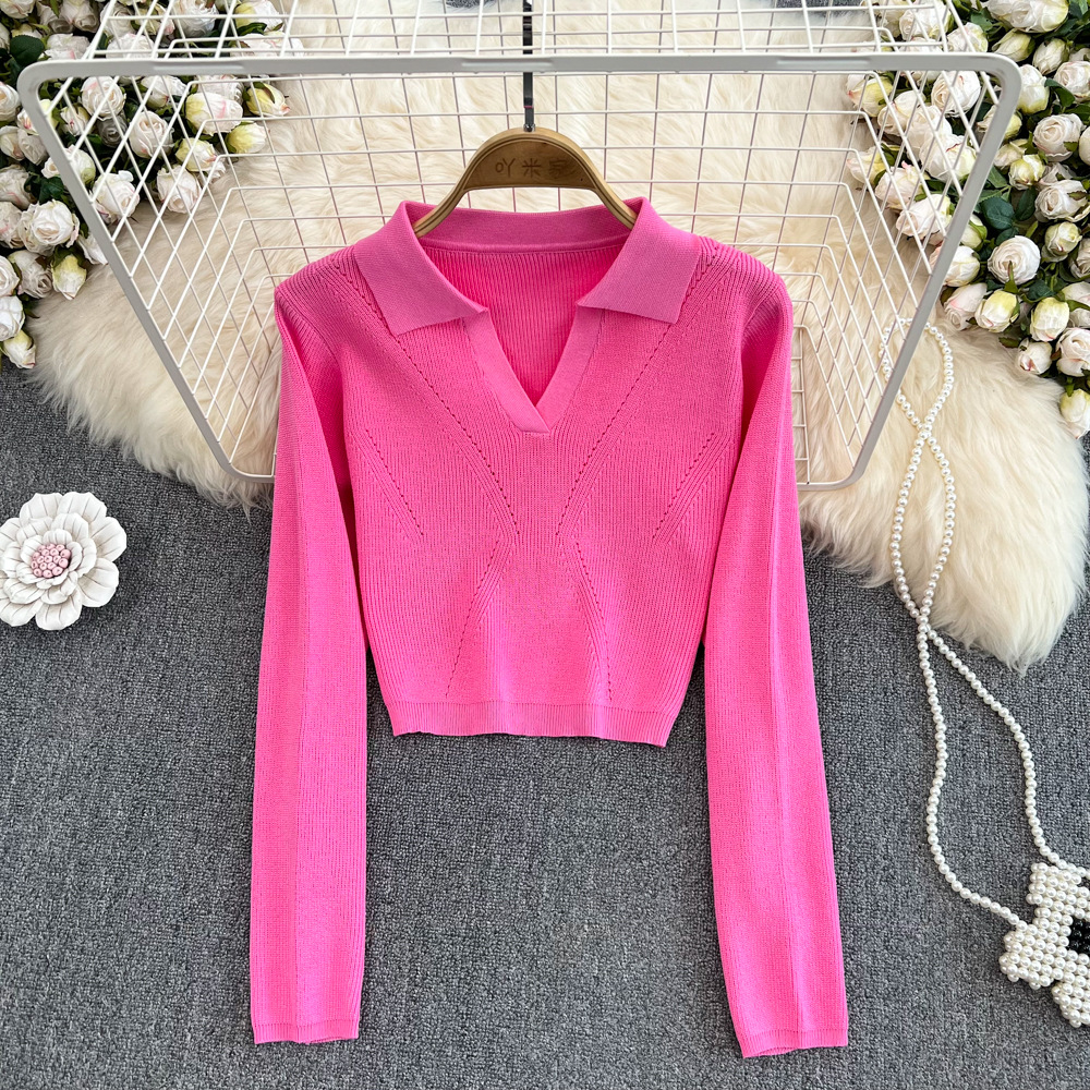 Long Sleeve Slim Knitted T-shirt Image 2