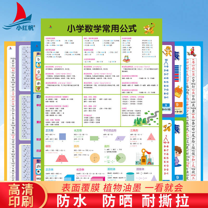 儿童九九乘法口诀表挂图小学生一二年级数学天天练99乘除法表墙贴