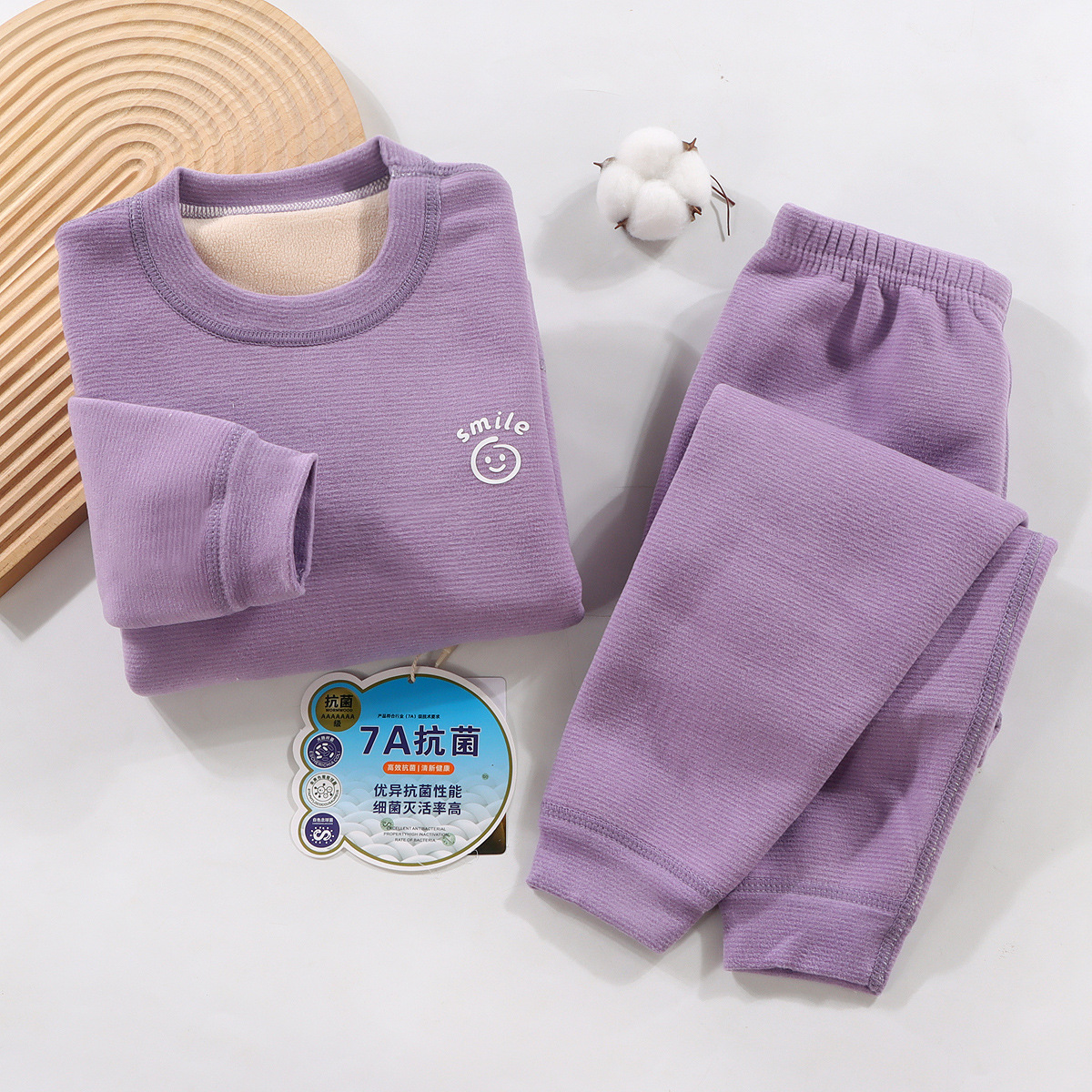 Traje cálido para niños forrado de lana engrosada polar olímpico otoño e invierno Bebé otoño ropa pantalones largos pijamas para niños ropa para el hogar