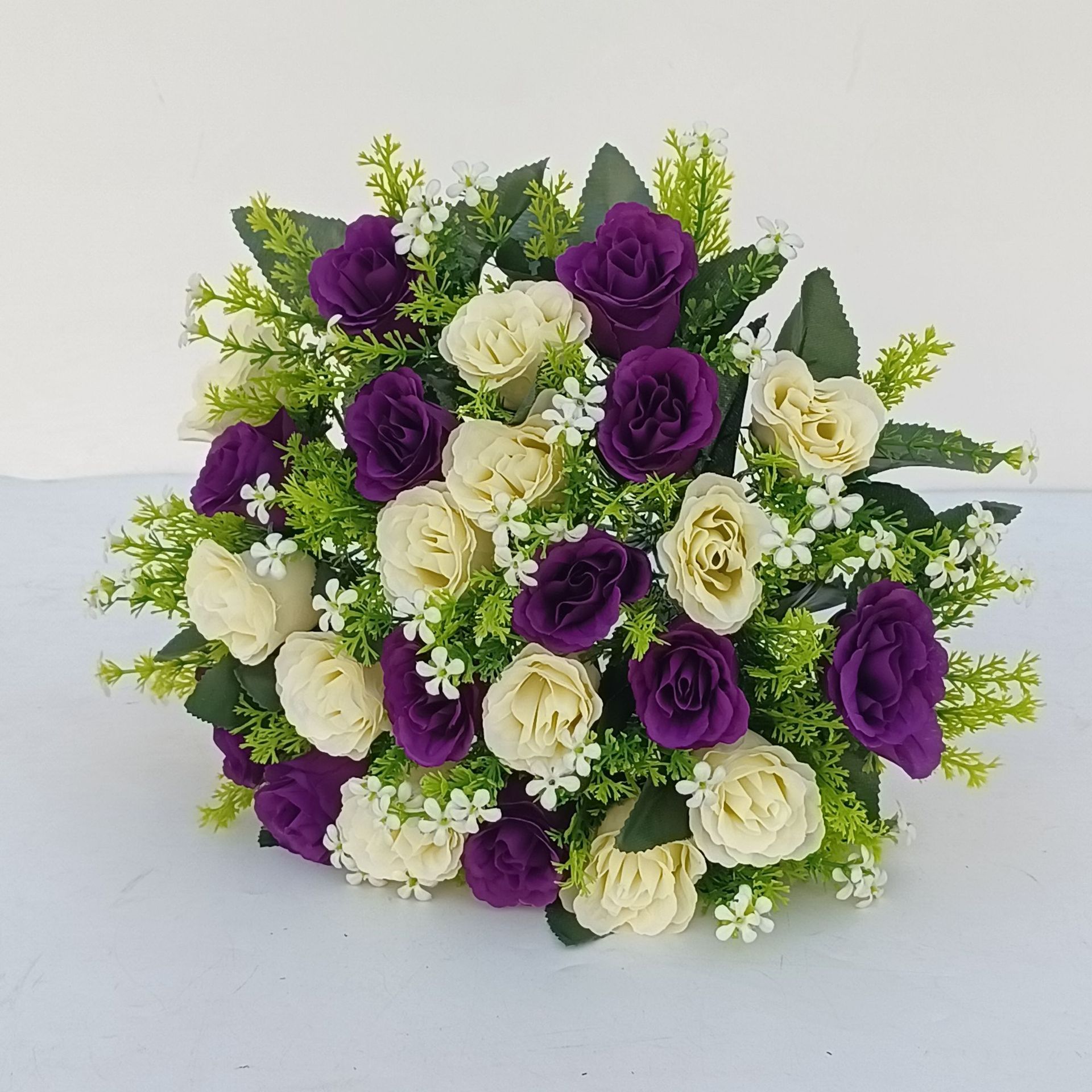 Ramo de 24 rosas artificiales para decoración del hogar, boda o fotografía